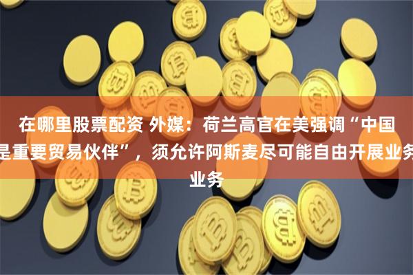 在哪里股票配资 外媒：荷兰高官在美强调“中国是重要贸易伙伴”，须允许阿斯麦尽可能自由开展业务
